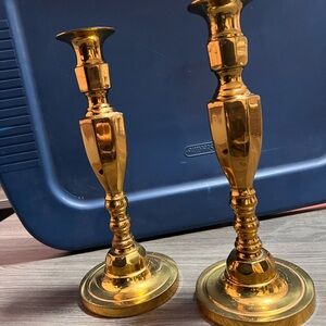 2 Gold Candle Holders